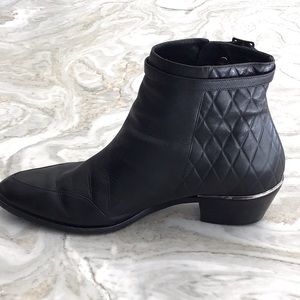 Chloe black leather booties.